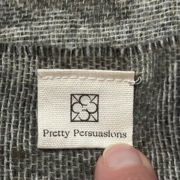 Large 77x28 Scarf/Wrap-Subtle Abstract Camo-Green/Gray-Raw Edge Fringe-Polyester - Picture 13 of 14